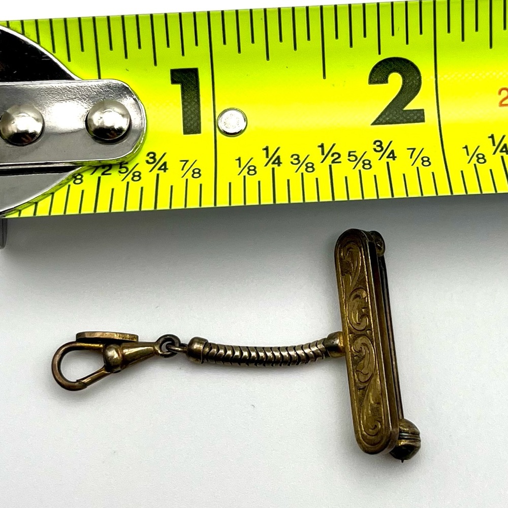 Antique 800 Silver Pocket Watch Fob Brooch - Picture 2 of 6